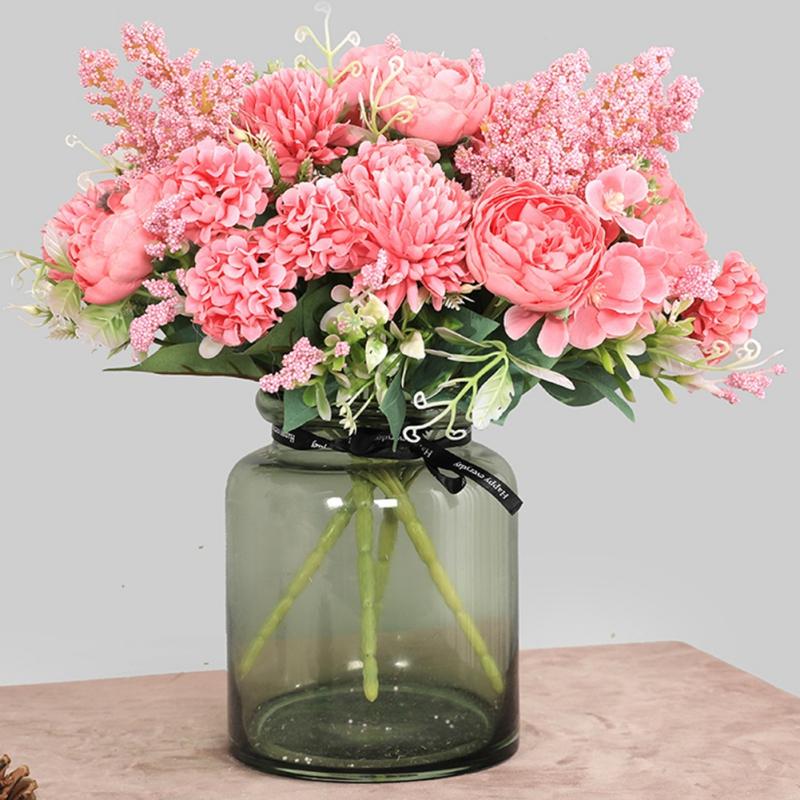 7-head Artificial Felice Rose Flower Simulation Fake Rose Silk Flowers Wedding Bridal Bouquet Home Decoration Photography Props