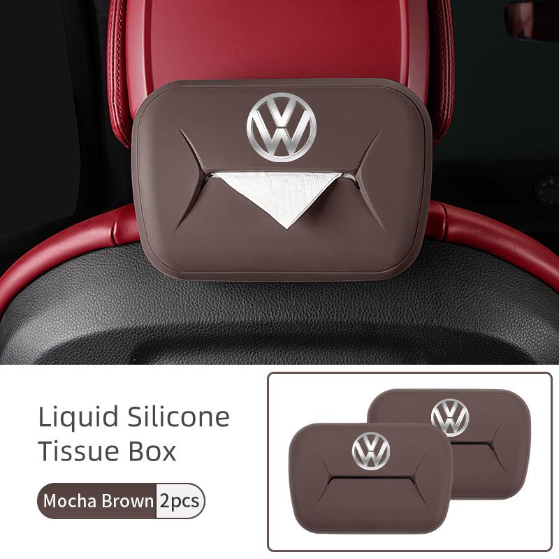 O2For Volkswagen VW Car Paper Storage Bag Silicone Handkerchief Box Tissue Case Passat Golf 4 5 6 Tiguan Polo Scirocco Jetta CC