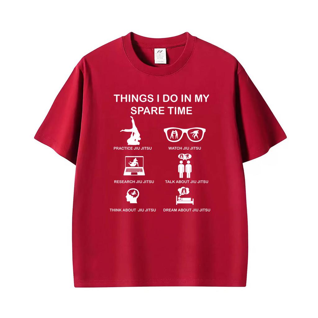 Things I Do In My Spare Time Funny Jiujitsu Martial Art Unisex Tshirts Unisexs Fashion Street Casual Cotton Short Sleeve T Shirts