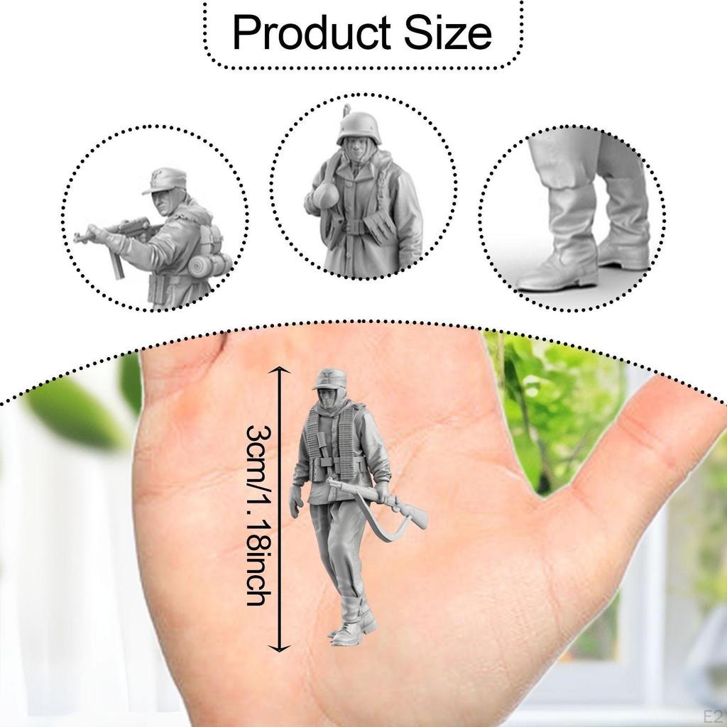 11 Pieces 1/64 Scale German Models Unpainted 3 cm/1.2 inch Resin Unique Collectible Dioramas for