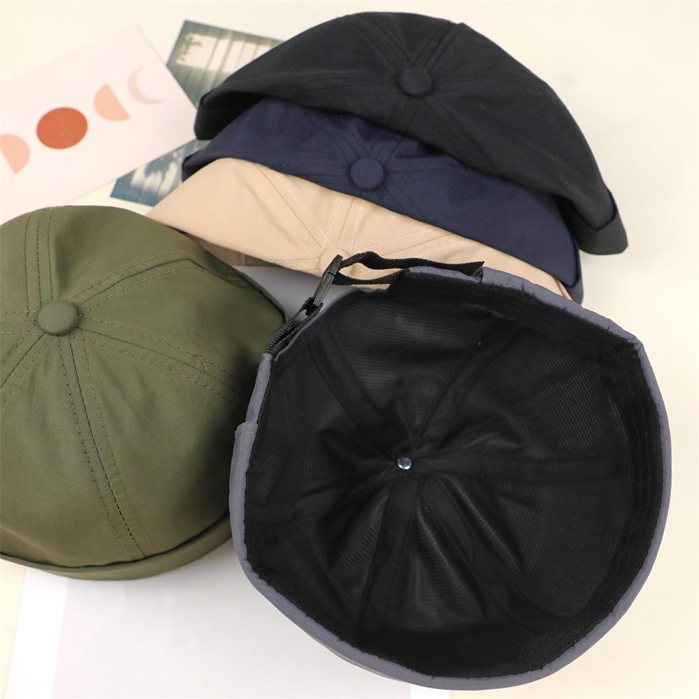 Vintage Docker Cap Brimless Hat Skullcap Adjustable Soild Color Summer Quick-Dry Hip Hop Landlord Hat Beanie Melon Caps