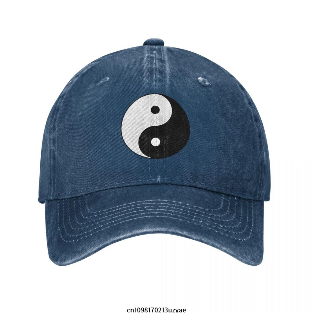Ying Yang Symbol Fashion Unisex Cotton Baseball Cap Outdoor Adult Adjustable Denim Hat
