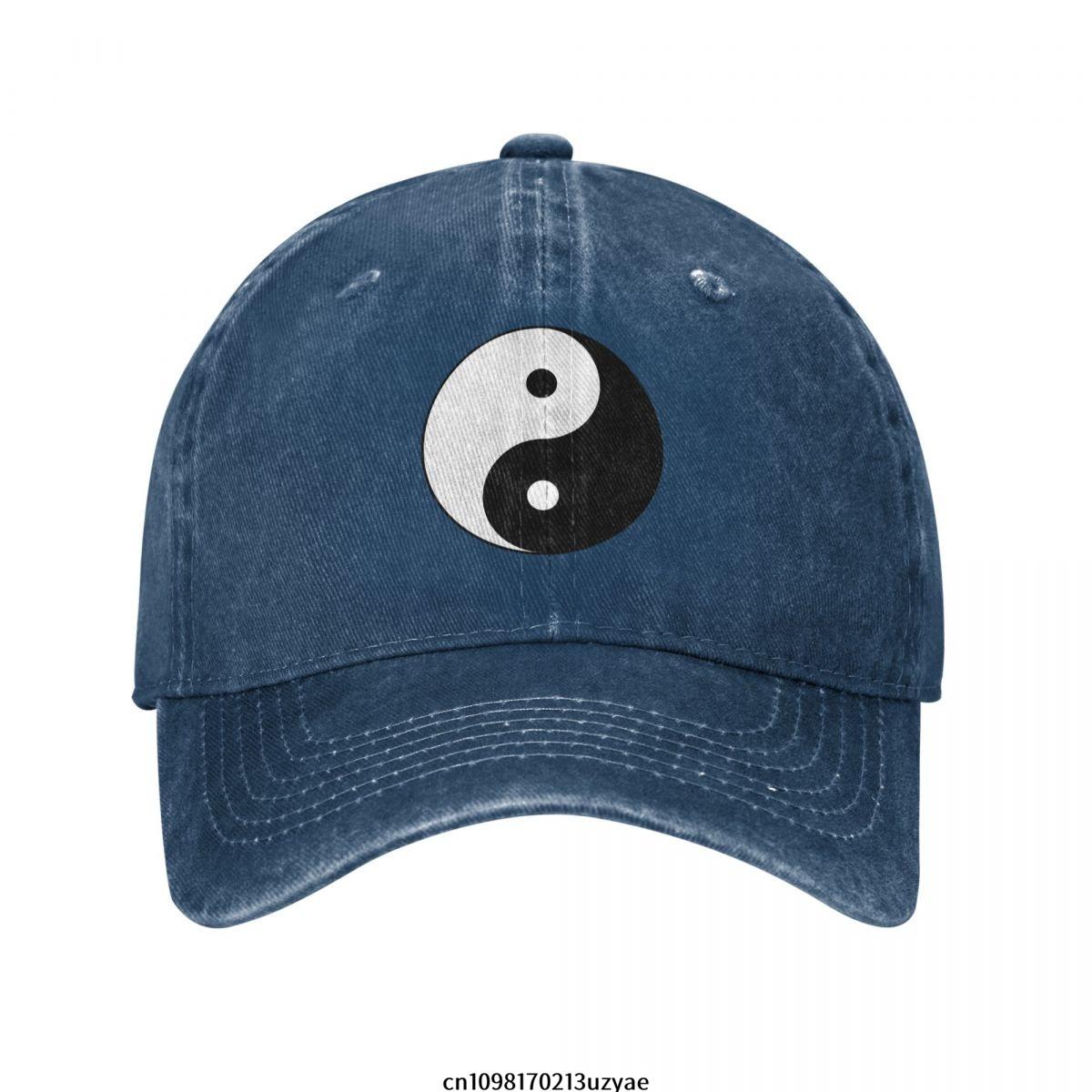 Ying Yang Symbol Fashion Unisex Cotton Baseball Cap Outdoor Adult Adjustable Denim Hat One Size