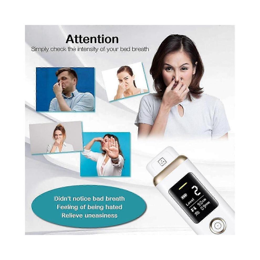 Oral Odor Freshening Rate Detector, Oral Breath Monitor White