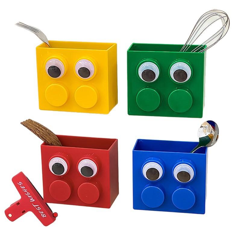 Sød Murstens Magnetisk Opbevaringsboks Køleskabsmagnet Holder Vægbeslag Penneholder Køleskabsorganisator Til Køkken Hjemmekontor Organisator