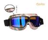 [IronKing] Retro Motorradbrille PC-Linse Mehrzweck Winddicht Sanddicht Antibeschlag UV-Schutz Outdoor Sportbrille T-13 (Blaues Glas)