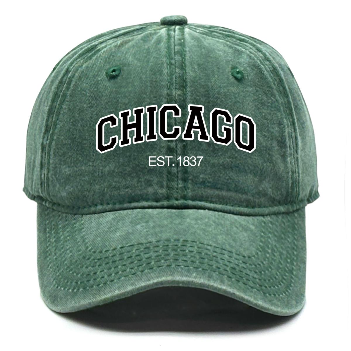 Unisex CHICAGO Snapback Baseball Hat America City Adjustable Man s Cap Trendy Retro Baseball Cap One Size Fits All зелёный