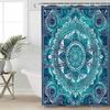 Retro National Blue Style Shower Curtains Waterproof Bath Curtains Home Decor Modern Luxury Bathroom Curtain