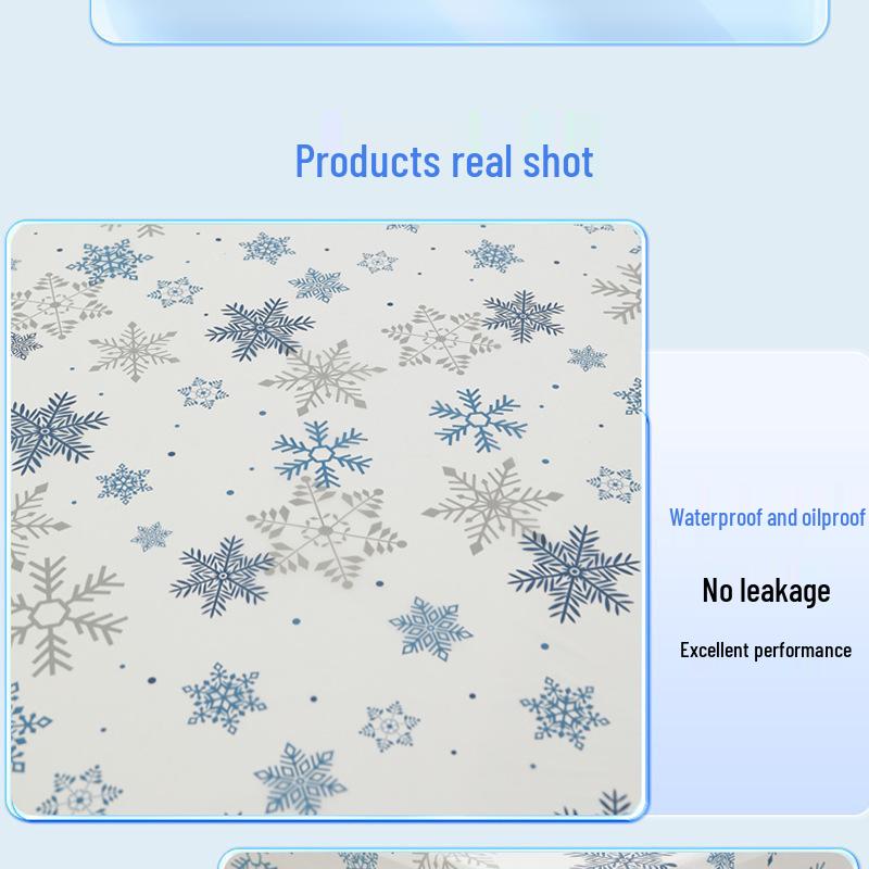 Disposable Waterproof Cartoon Snowflake Tablecloth for Christmas Party