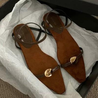 Mode Design Dam Klackskor Spänne Skor Eleganta Lyxskor Kvinna Sommar Mode Tofflor Flip-flops 2025 Sandalias De Mujer