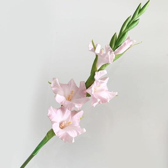 Künstliche Gladiolenblumen 22" Real Touch Blume mit langem Stiel 4 volle Blüten und 1 Knospe Gefälschte Orchidee für Vase