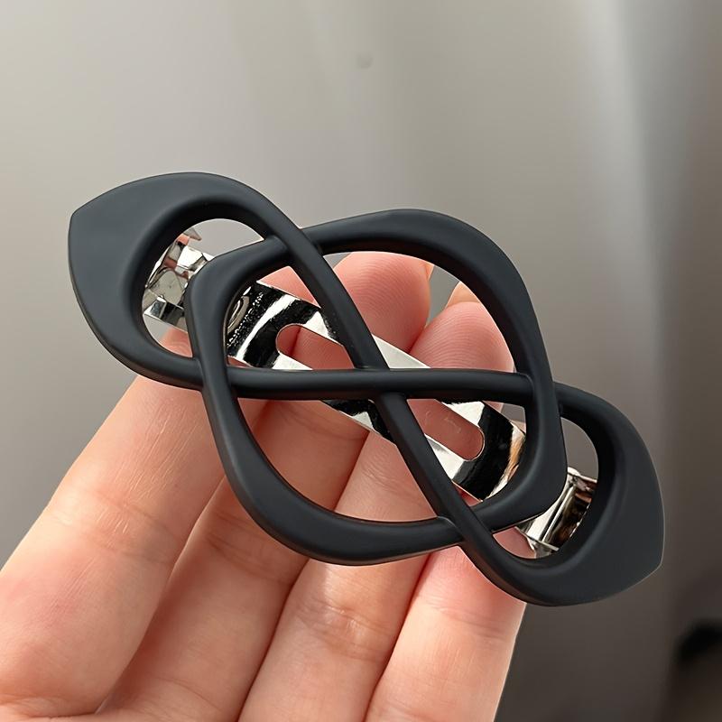 Stylish Hollow Metal Hair Clip with Princess Ponytail Spring Barrette for Back of Head