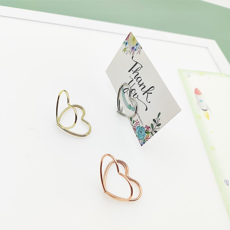 Heart-Shaped Double-Layer Metal Holder for Sticky Notes, Photos, Table Numbers, and Business Cards
