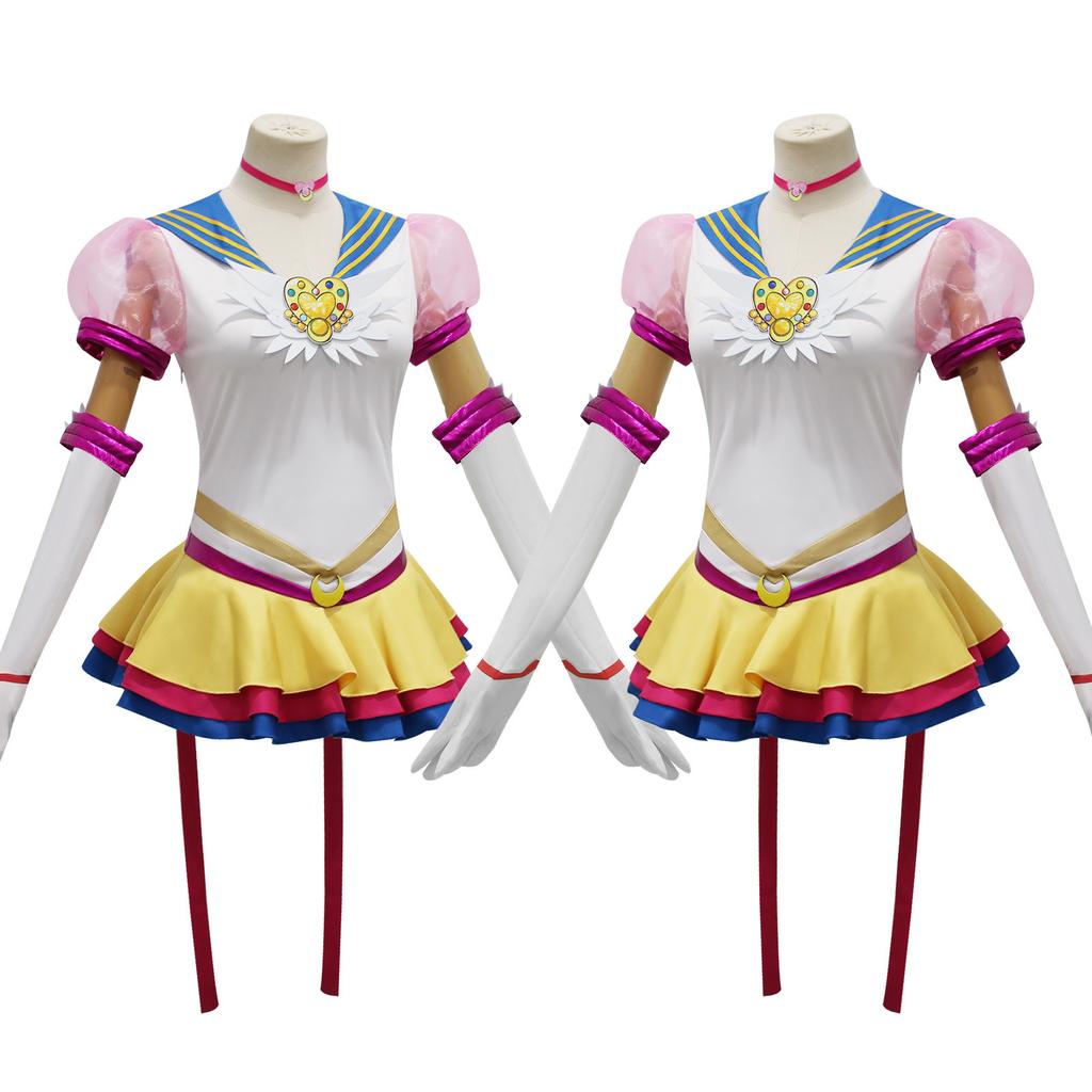 Sailor Moon Movie Version Cosplay Costume Tsukino Usagi Sailor Moon Battle Suit & Accessories & Wig
