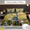 Peacock Flower Pattern 3D Printed Bedding Set Elegant Retro Style Quilt Cover Set Comfortable Polyester Duvet Cover Pillowcases