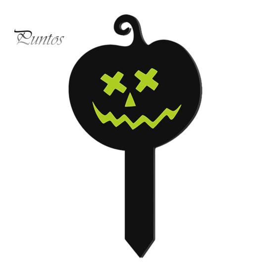 Festive Halloween Holiday Decor Pumpkin Yard Sign with Stake, Glow In The Dark Reusable Garden Spooky Silhouette Stake for Outside Patio Lawn Stakes