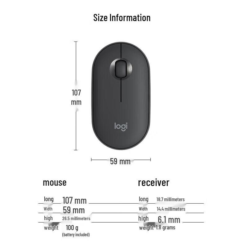 Logitech Pebble M350 Wireless Bluetooth Mouse