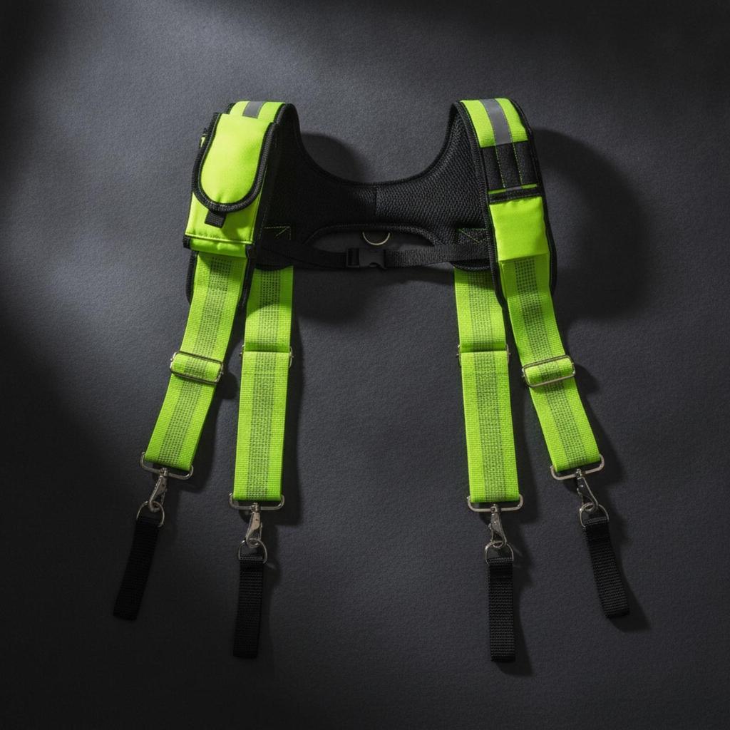 H-Shaped Tool Belt Suspender Hands with Chest Strap Breathable Padded Work