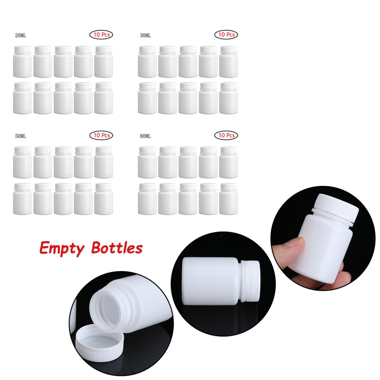 

1 шт. Порожня пластикова пляшка. Контейнер для харчових продуктів. Лікарська капсула. Таблетка. Багаторазова пляшка 20 мл/30 МЛ/50 МЛ/80 МЛ. 20ml