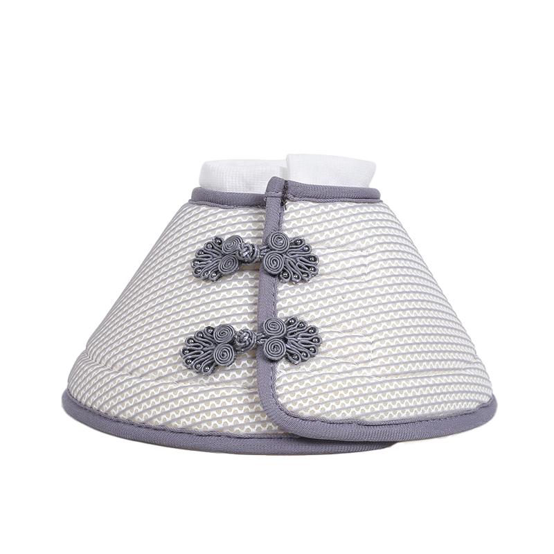 Soft Fabric Pet Cone Collar Chinese Traditional Style Comfortable Adjustable Surgery Protection for Cat Dog Breathable Sponge