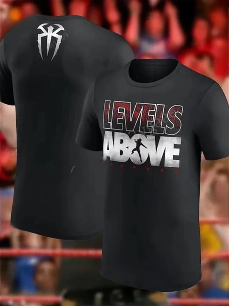 Roman Reigns Summer T Shirt Wrestling Round Neck Short Sleeved Tshirt Boxing Champion Gym Quick Drying Clothes Training Tee Tops