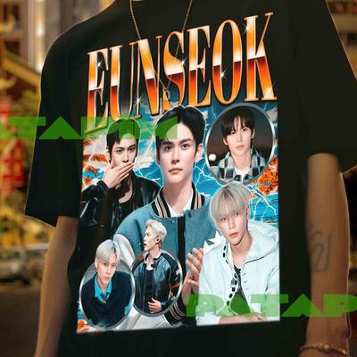 Eunseok Retro Grafisk T-shirt: 90-talsstil Fläkttröja, Eunseok Kpop-tröja, Eunseok Kpop T-shirt, Eunseok-tröja, Eunseok Riize T-shirts, Eunseok Hoodie