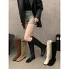 Retro Flat Boots Boots Women's Shoes Year-old Simple Versatile Knight Boots Boots Spring and Autumn Single Boots