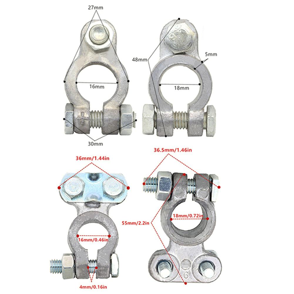 2Pcs Car Battery Terminal Wire Cable Clamp Top Quick Post Terminal Positive & Negative Electric Connector Clamps Auto Accessorie