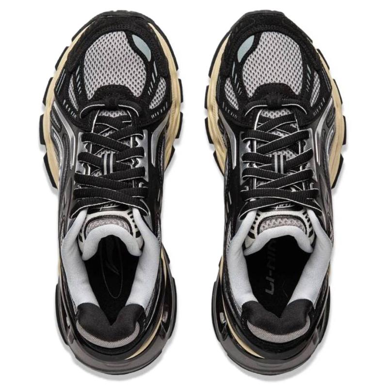 New LiNing Furious Rider Bow Cushioning Wear-Resistant Low-Top Casual Shoes Women's Black Gray AZGU150-1