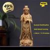 Wooden Buddha Statue Guanyin Statue Solid Wood Carving Home Living Room Office Buddhist Shrine Wealth Luck Feng Shui Decor
