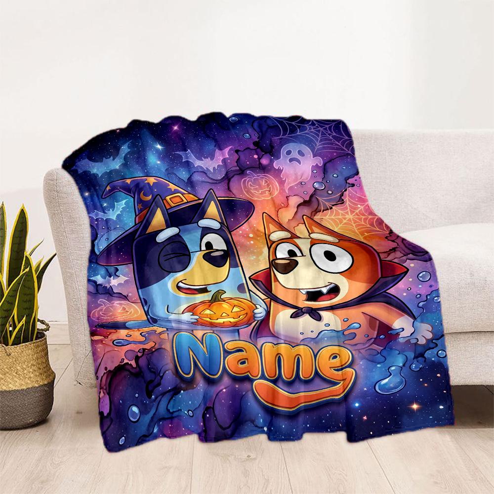 Halloween Night Adventure Customize Text Blanket Gift Customizable Blanket Soft & Cozy Great for Seaside Sofa Picnics Office Chair