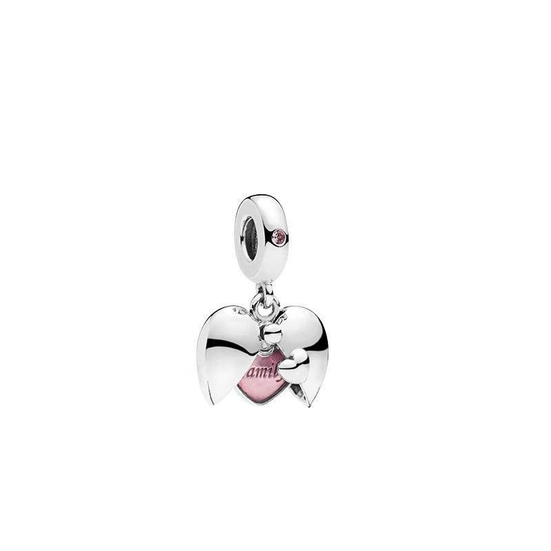 

S925 Sterling Silver Motorcycle Dolphin Strand Empty Heart Glass Styles Універсальні намиста, що висять на нитці