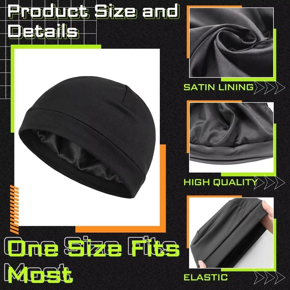 Satin-Lined Skull Cap Breathable Night Sleep Hat Soft Beanie Cap  For Men Women