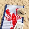 Serviette Rayée Bleue Rouge Invité Homard Douce Piscine Cadeau Pour Voyage Salle de Sport Douche Camping Séchage Rapide Sport Grande Serviette de Plage
