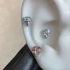 1Pcs Sweet Cool Wing Ear Bone Nail For Women  Shiny Zircon Cross Heart Stud Earrings Body Piercing Accessories