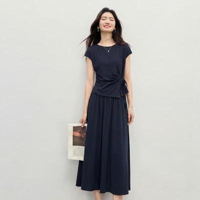 Women's Short Sleeve Top & Skirt Two-Piece Set