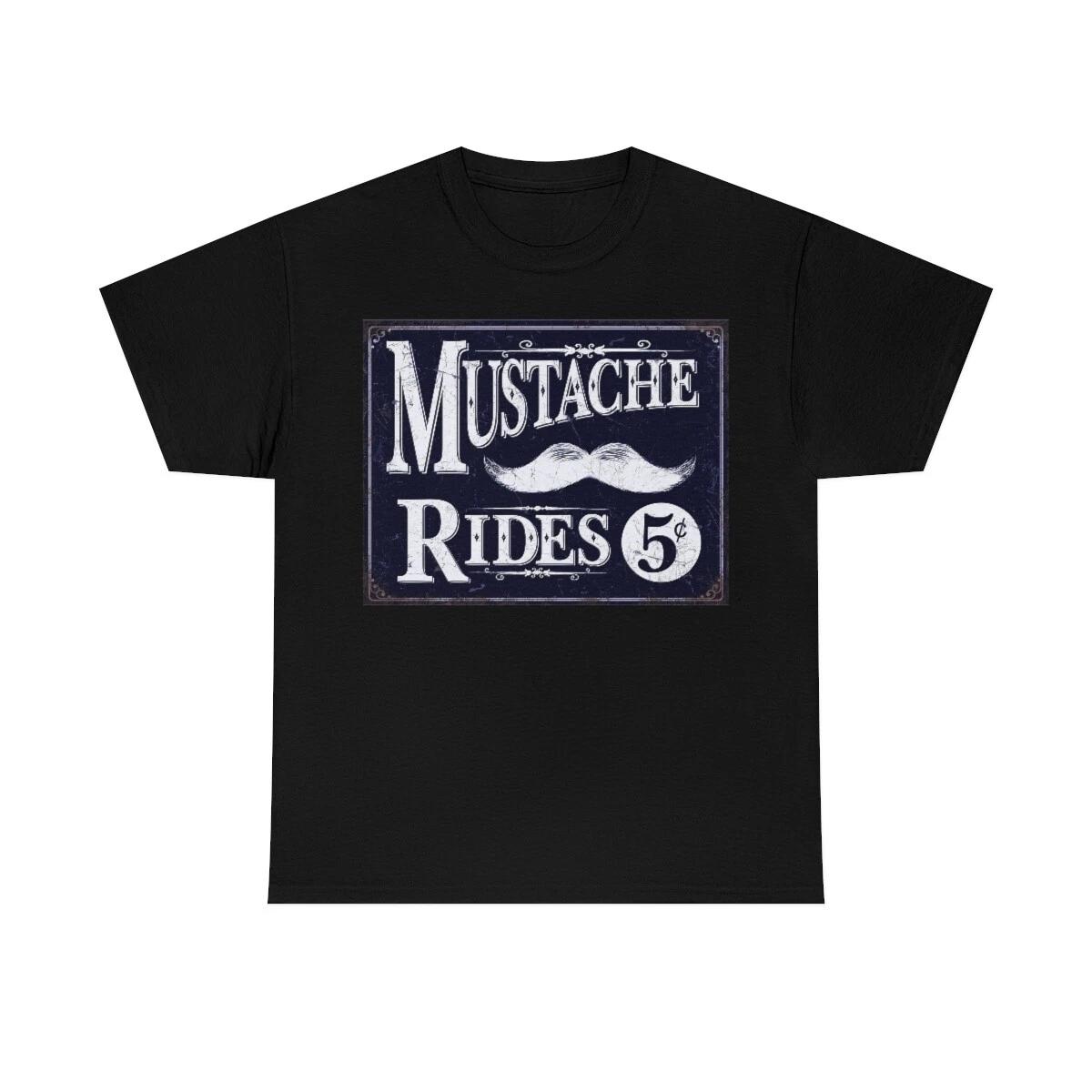 Mustache Rides 5 cents Short Sleeve Tee 4XL