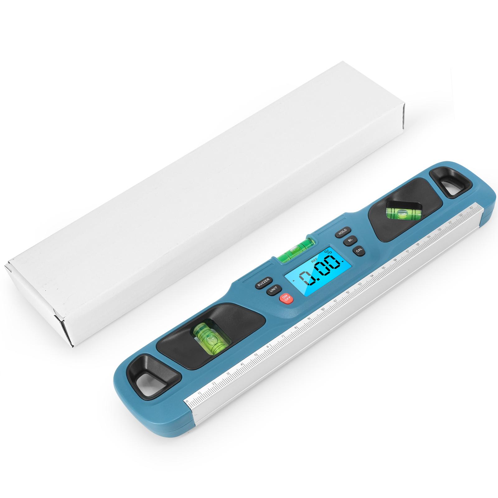 

Цифровой спиртовой уровень инклинометр горизонтальная шкала линейка 360 градусов углоискатель пузырьковый электрический уровень транспортир измерительный инструмент синий