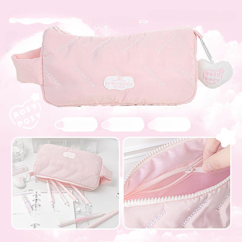 Love Pen Bag Large Capacity Stationery Bag School Supplies Stationery Bag Makeup Bag