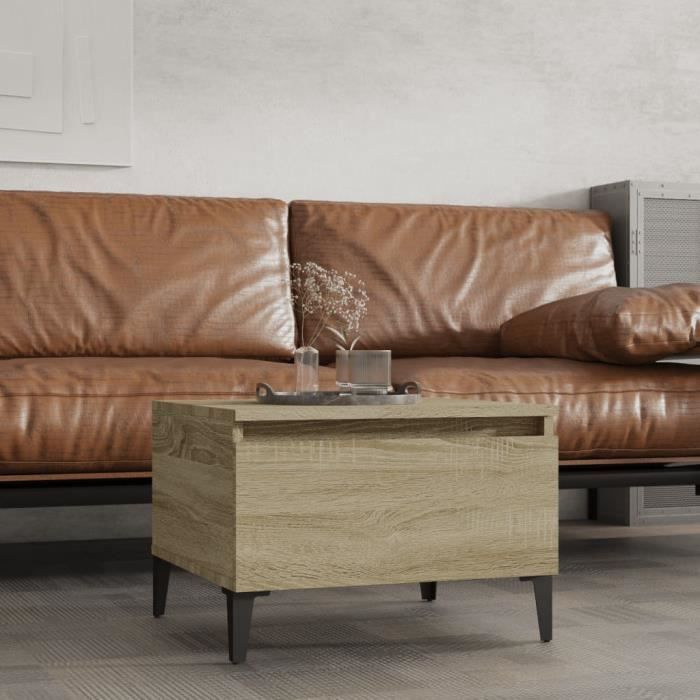 819522 vidaXL Table d'appoint Chêne sonoma 50x46x35 cm Bois d'ingénierie