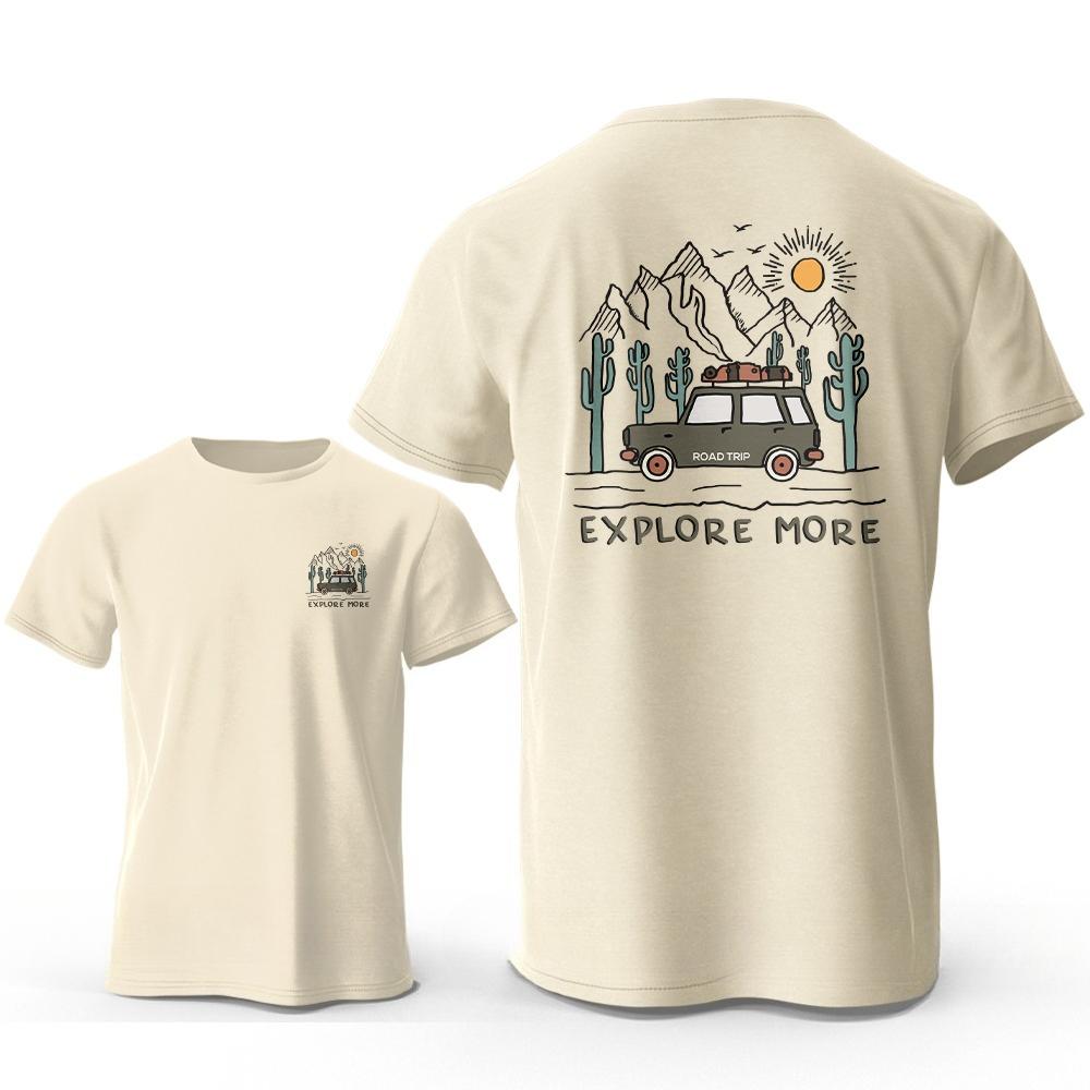 Explore More Printed Tshirt Cotton Adventure Graphic Tees For Unisexs Clothing Unisex 2026 Summer New Tops Wanderlust Streetwear