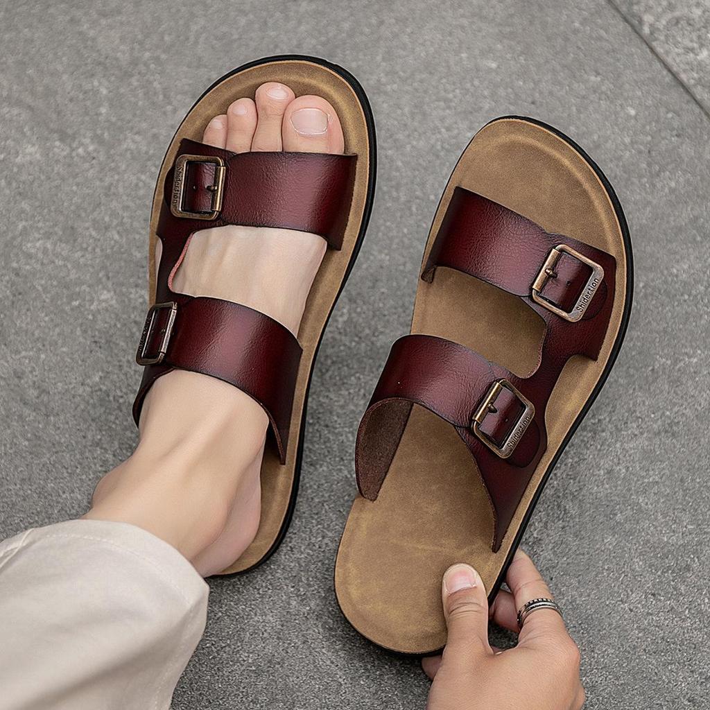 Men's Trendy Non-Slip Massage Sandals - Breathable, Dual-Use Casual Summer Slippers.
