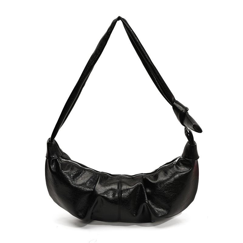Lazy Style Retro Large-capacity Bag Women's 2025 New Pleated Dumpling Casual All-matching Texture Shoulder