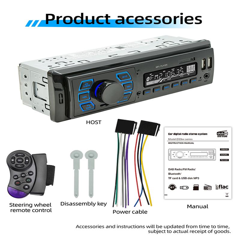 

BQCC 1DIN автомобильный MP3-плеер мультимедиа BT/FM/TF/USB/DAB аудио радио стерео приемник защита линии 12 В выключение памяти автомобильное радио