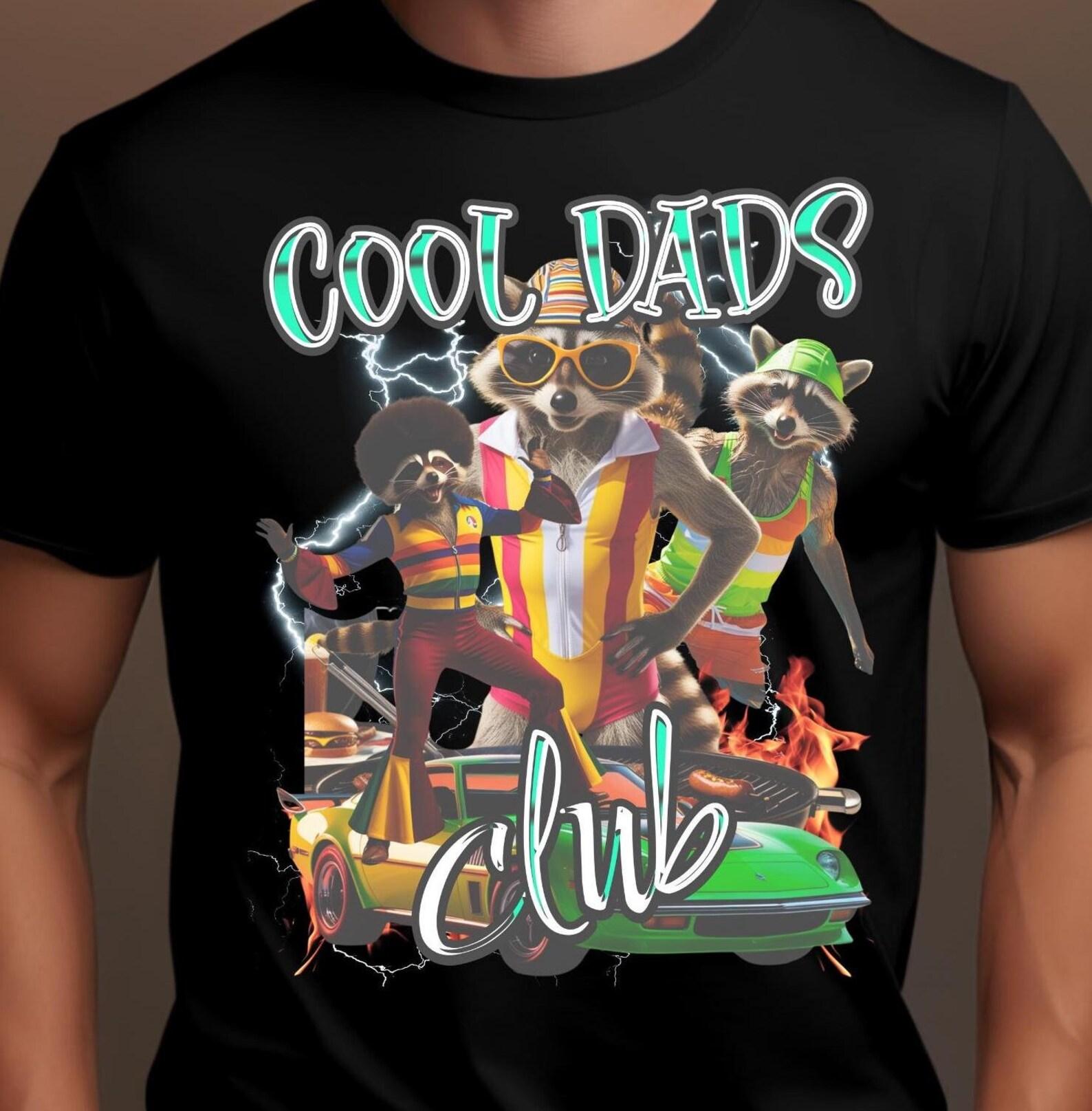 Dads Club Raccoon Graphic Tee, Funny Dad T-Shirt S