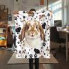 1PC Cute Cats Rabbits Print Flannel Blanket, High Quality All Seasons, Home Decor, Warmth and Comfort, Perfect for Christmas Gifts