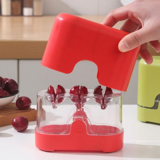 Cherry Corer Manual Press-Type Fruit Pitter Stainless Steel Cherry Pit Tool for Cherries Jujubes Red Dates Hawthorns Dishwasher Safe Cherry Pit