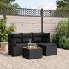 VidaXL Garden Lounge Set 5 Pcs with Cushions Black Braided Resin 3223605