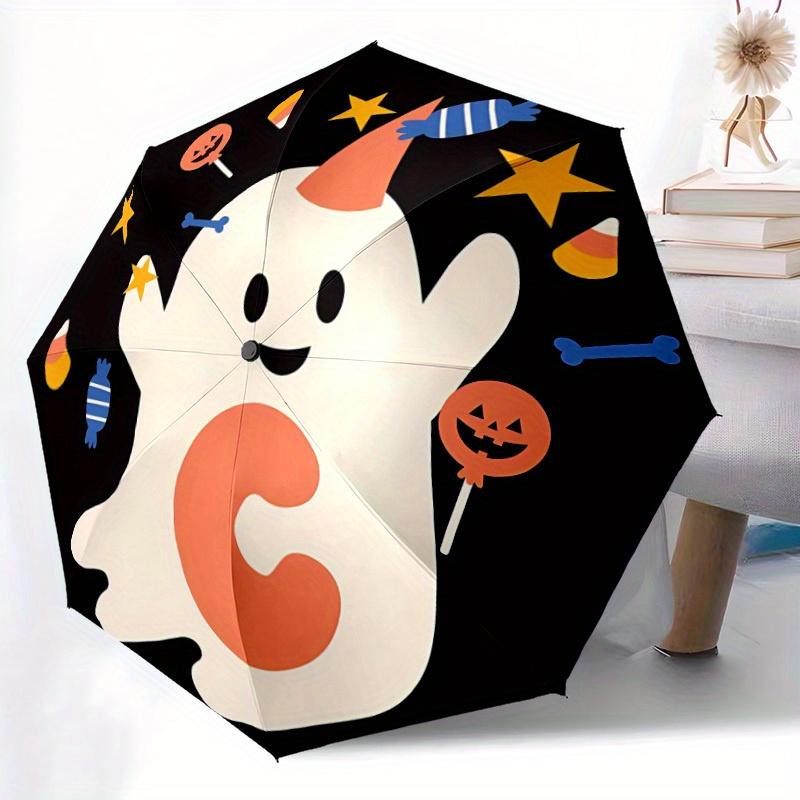 1pc Halloween Ghost Automatic Open/Close Umbrella, Ideal Fan Gift for Birthday, Christmas, Trendy Fashion Yy250828059