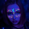 Neonové fluorescenční samolepky na tetování motýla Halloween Masquerade Tattoo Stickers Mexický den mrtvých Mask Tattoo Stickers